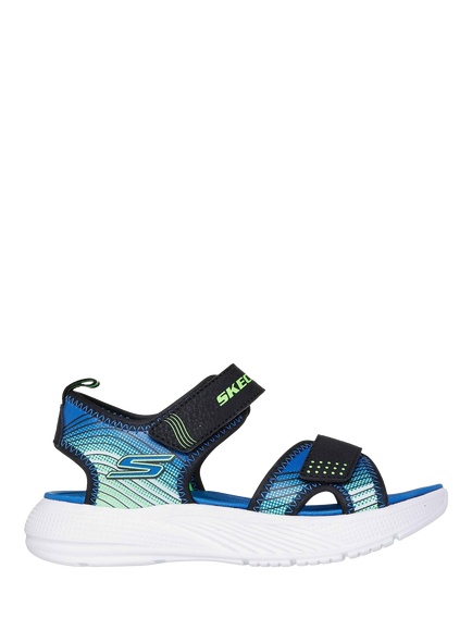 Skechers Kids' Microspec Splash Sandals, Black/Lime