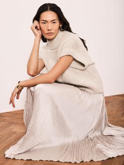 Mint Velvet Wool Rich Layered Maxi Dress, Beige - view 2, Beige