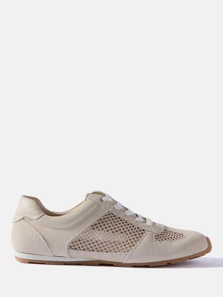 Mint Velvet Myla Suede Trainers, Natural Cream, Natural Cream