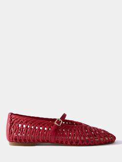 Mint Velvet Lily Woven Pumps, Red