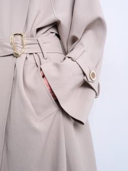 Topshop Oversized Belted Trench Coat, Stone - view 2, Stone