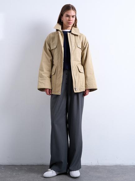 Topshop Belted Utility Jacket, Beige, Beige