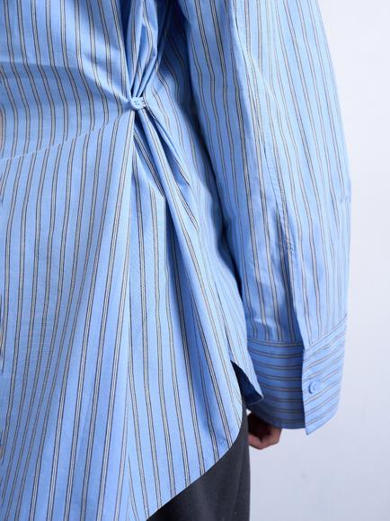 Topshop Stripe Oversized Shirt, Blue - view 2, Blue