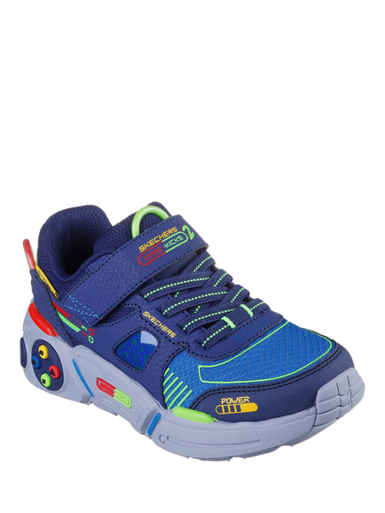 Skechers Kids' Game Kicks Gametronix 2.0 Trainers, Navy/Multi - view 2, Navy/Multi