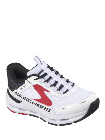 Skechers Kids' Hands Glide Step Plus Vista Lane Trainers - view 2, White/Black/Red