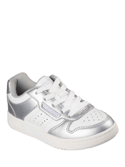 Skechers Kids' Quick Street Trainers, Silver/White - view 2, Silver/White
