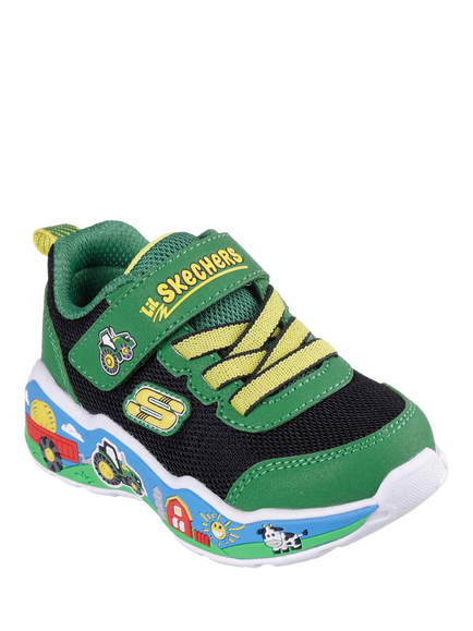 Skechers x John Deere Kids' Play Scene Barn Squad Buddies Trainers, Green/Multi - view 2, Green/Multi