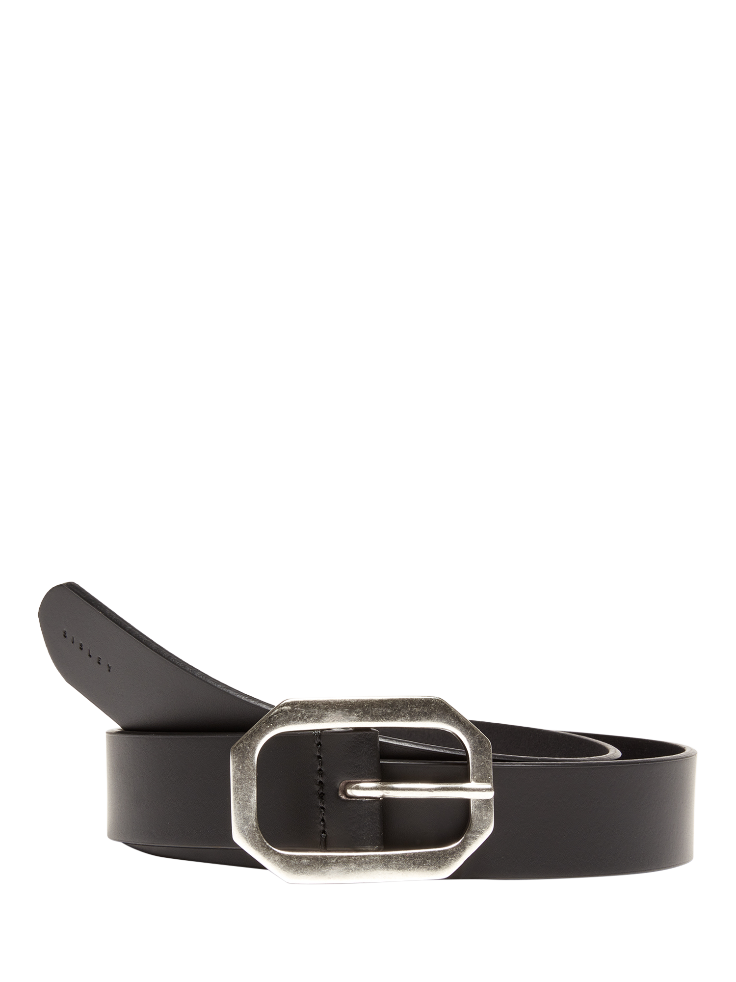 Product image 1 of 2, which shows SISLEY Octagonal Buckle Pure Leather Belt, Black, L