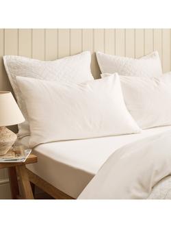 Christy Flannel Marl Fitted Sheet, White