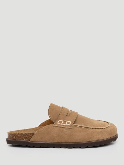 HUSH Rune Suede Mules, Taupe, Taupe