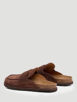 HUSH Rune Suede Mule Slippers, Dark Brown, Dark Brown