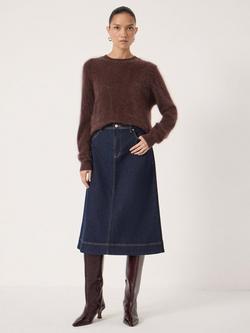 HUSH Indie Denim Midi Skirt, Rinse Wash - view 2, Rinse Wash
