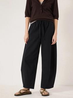 HUSH Rina Pull On Barrel Leg Trousers, Slate Black, Slate Black