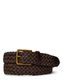 Ralph Lauren Braided Leather Belt, Brown, Brown
