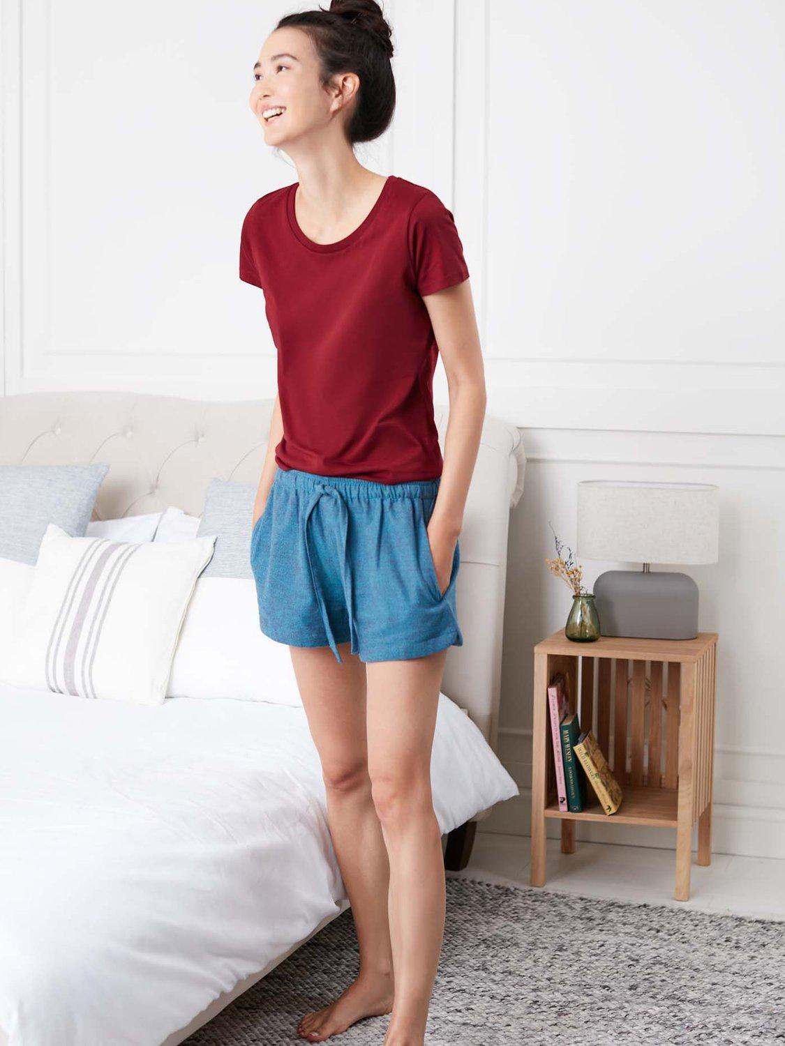 Product image 5 of 6, which shows British Boxers Herringbone Brushed Cotton Pyjama Shorts, Stornoway, S