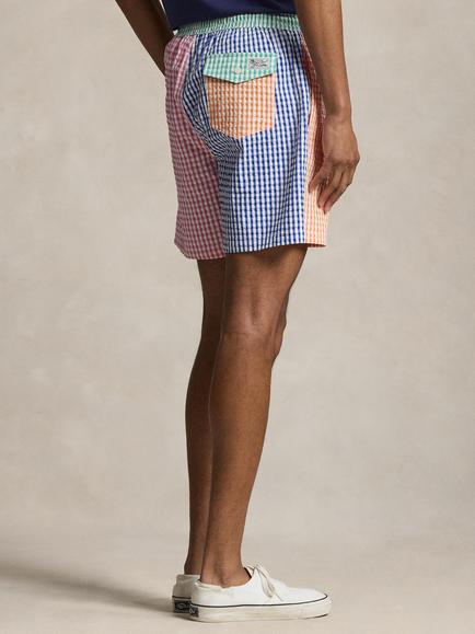 Ralph Lauren Fun Check Seersucker Swim Shorts, Gingham Funshort - view 2, Gingham Funshort