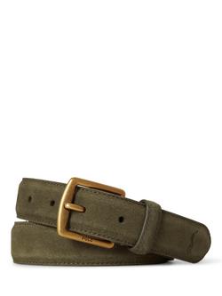 Ralph Lauren Suede Belt, Green Olive, Green Olive