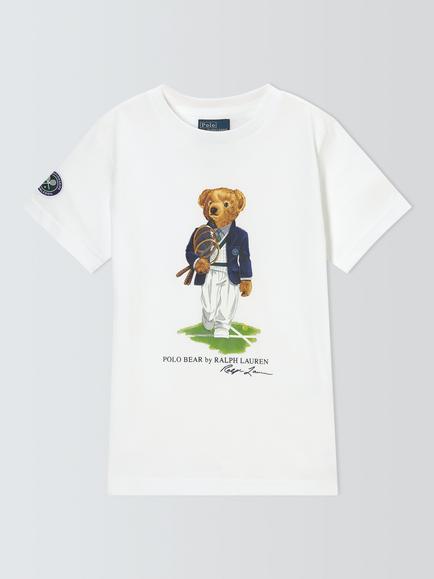 Ralph Lauren Kids' Wimbledon 2026 Polo Bear T-Shirt, White, White