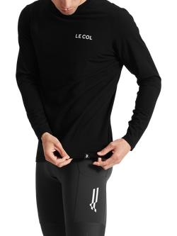 Le Col Men's ARC Merino Long Sleeve T-Shirt - view 2, Black