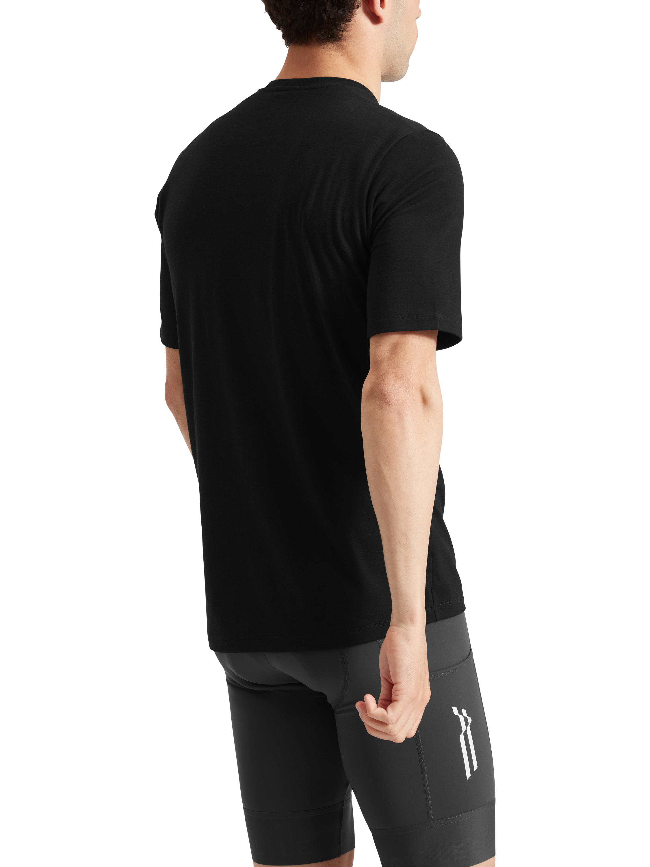 Product image 3 of 4, which shows Le Col Men's ARC Merino T-Shirt, Black, XS