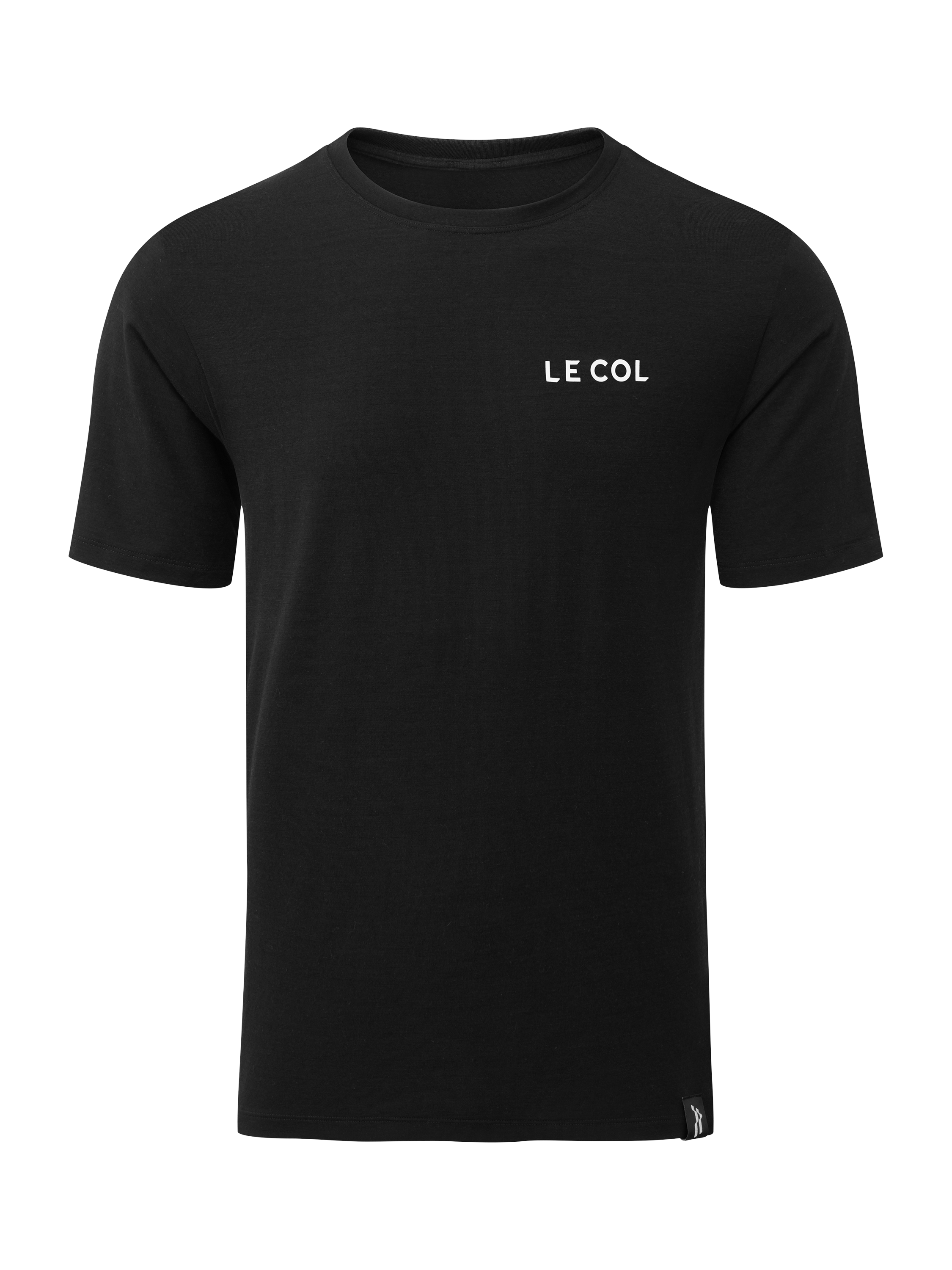 Product image 4 of 4, which shows Le Col Men's ARC Merino T-Shirt, Black, XS