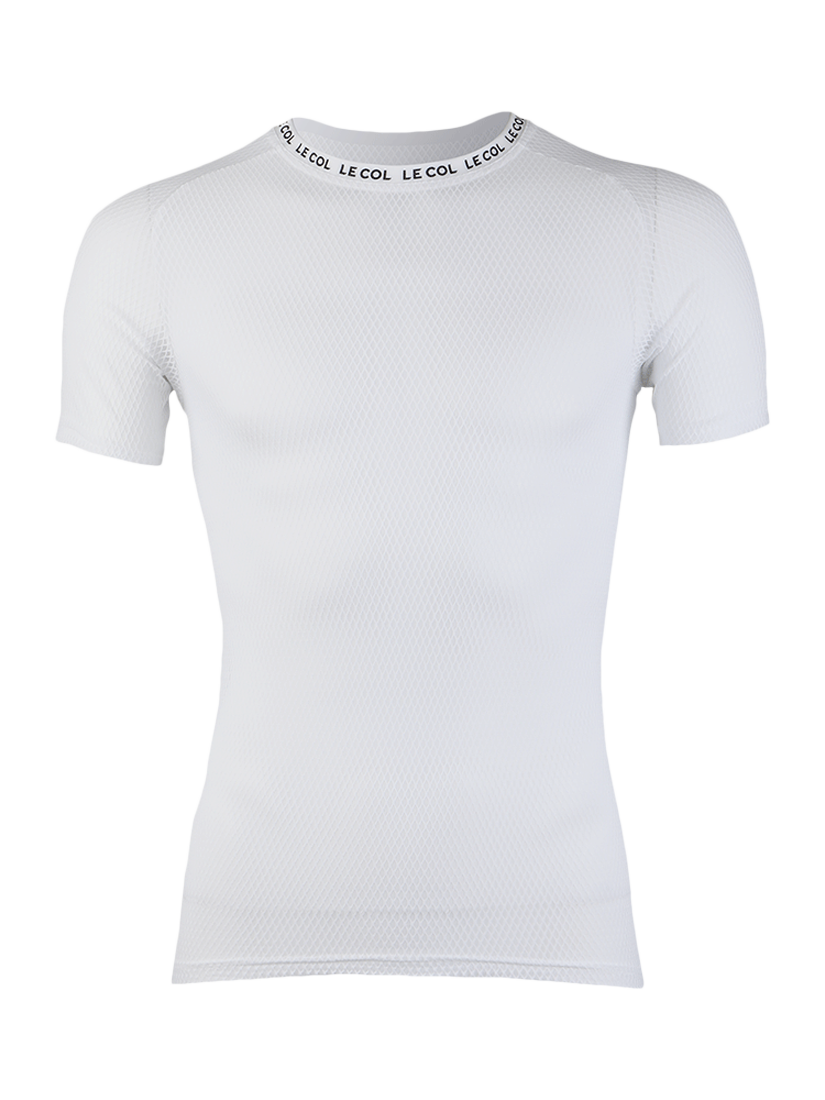 Product image 4 of 4, which shows Le Col Men's Pro Air Short Sleeve Base Layer, Le Col White, XS