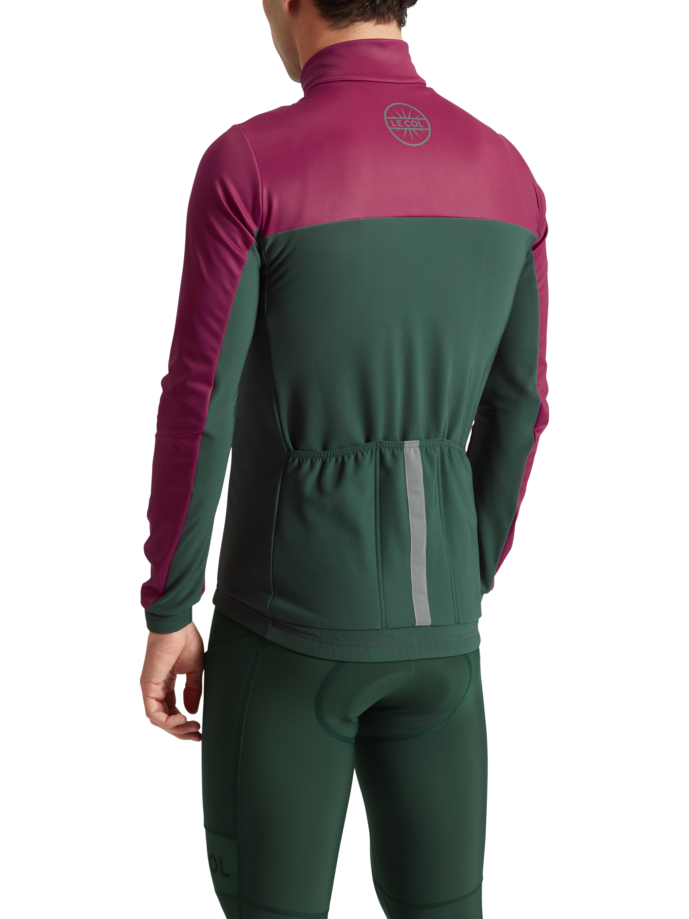 Product image 2 of 4, which shows Le Col Sport Jacket, Grape/Forest Green, XS