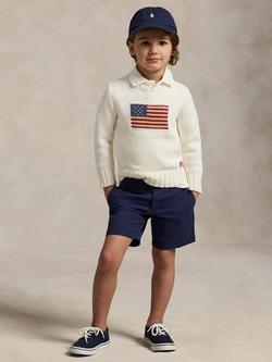 Ralph Lauren Kids' Cotton Iconic Flag Jumper, White - view 2, White