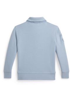 Polo Ralph Lauren Kids' Cotton Blend Quarter Zip Jumper, Estate Blue - view 2, Estate Blue