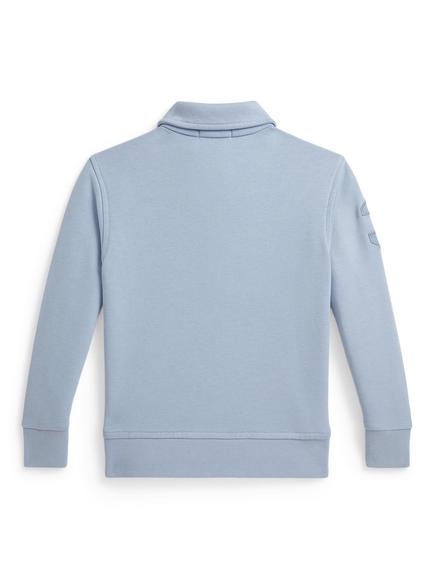 Polo Ralph Lauren Kids' Cotton Blend Quarter Zip Jumper, Estate Blue - view 2, Estate Blue