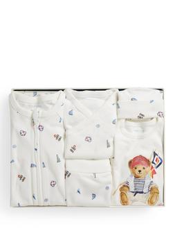 Ralph Lauren Baby Cotton Nautical Bear Gift Box Set, Multi - view 2, Multi