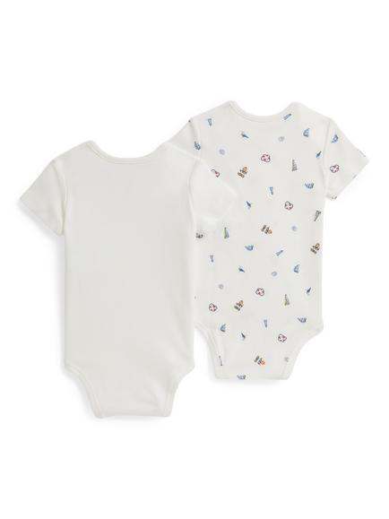 Ralph Lauren Baby Cotton Bodysuit  Polo Bear Nautical Print Gift Box, Set of 2, Multi - view 2, Multi