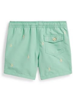 Ralph Lauren Kids' Drawstring All Over Pony Swim Shorts, Green - view 2, Green