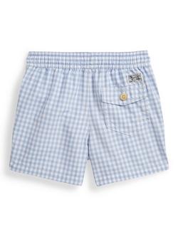 Ralph Lauren Kids' Drawstring Checked Swim Shorts, Multi - view 2, Multi
