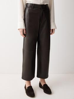 Jigsaw Dale Pure Nappa leather Trousers, Dark Brown