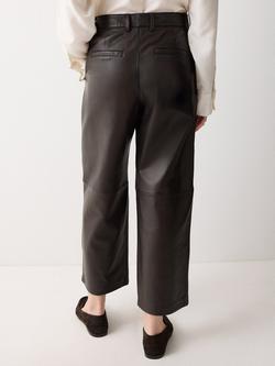 Jigsaw Dale Pure Nappa leather Trousers - view 2, Dark Brown