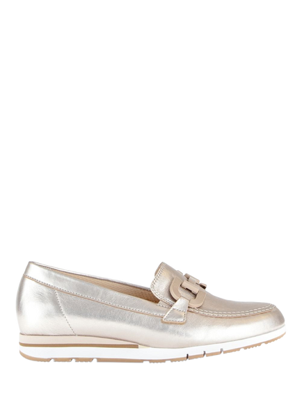 Gabor Baby Wide Fit Leather Loafers, Puder, Puder