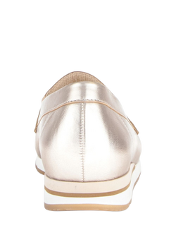 Gabor Baby Wide Fit Leather Loafers, Puder - view 2, Puder