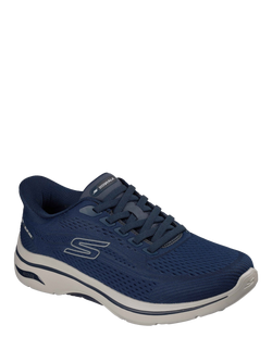 Skechers GO WALK Arch Fit 2.0 Percy Slip-ins Trainers, Navy/Grey - view 2, Navy/Grey