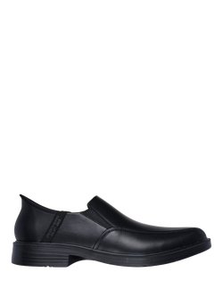Skechers Caswell Frantone  Leather Hands Free Slip-ins Relaxed Fit Formal Shoes, Black, Black