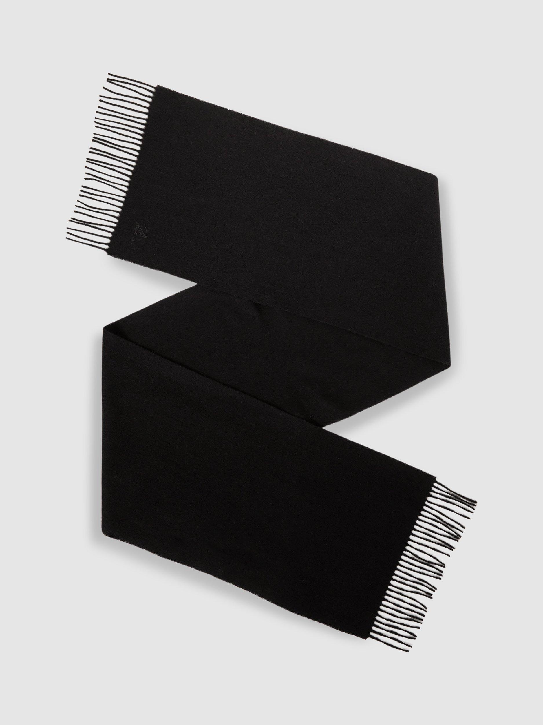 Product image 1 of 5, which shows Reiss Wool Blend Scarf with Cashmere, Black