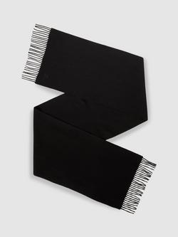 Reiss Wool Blend Scarf, Black, Black