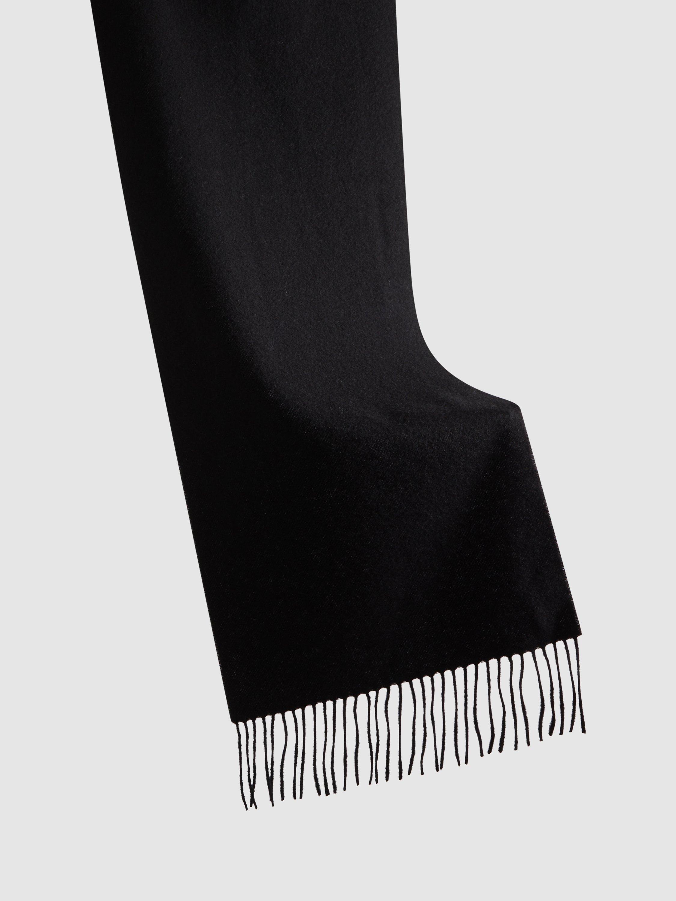 Product image 2 of 5, which shows Reiss Wool Blend Scarf with Cashmere, Black