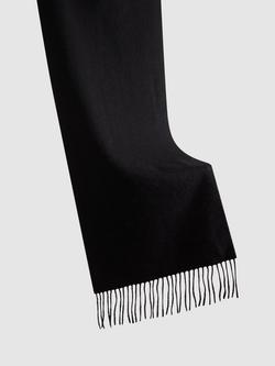 Reiss Wool Blend Scarf, Black - view 2, Black