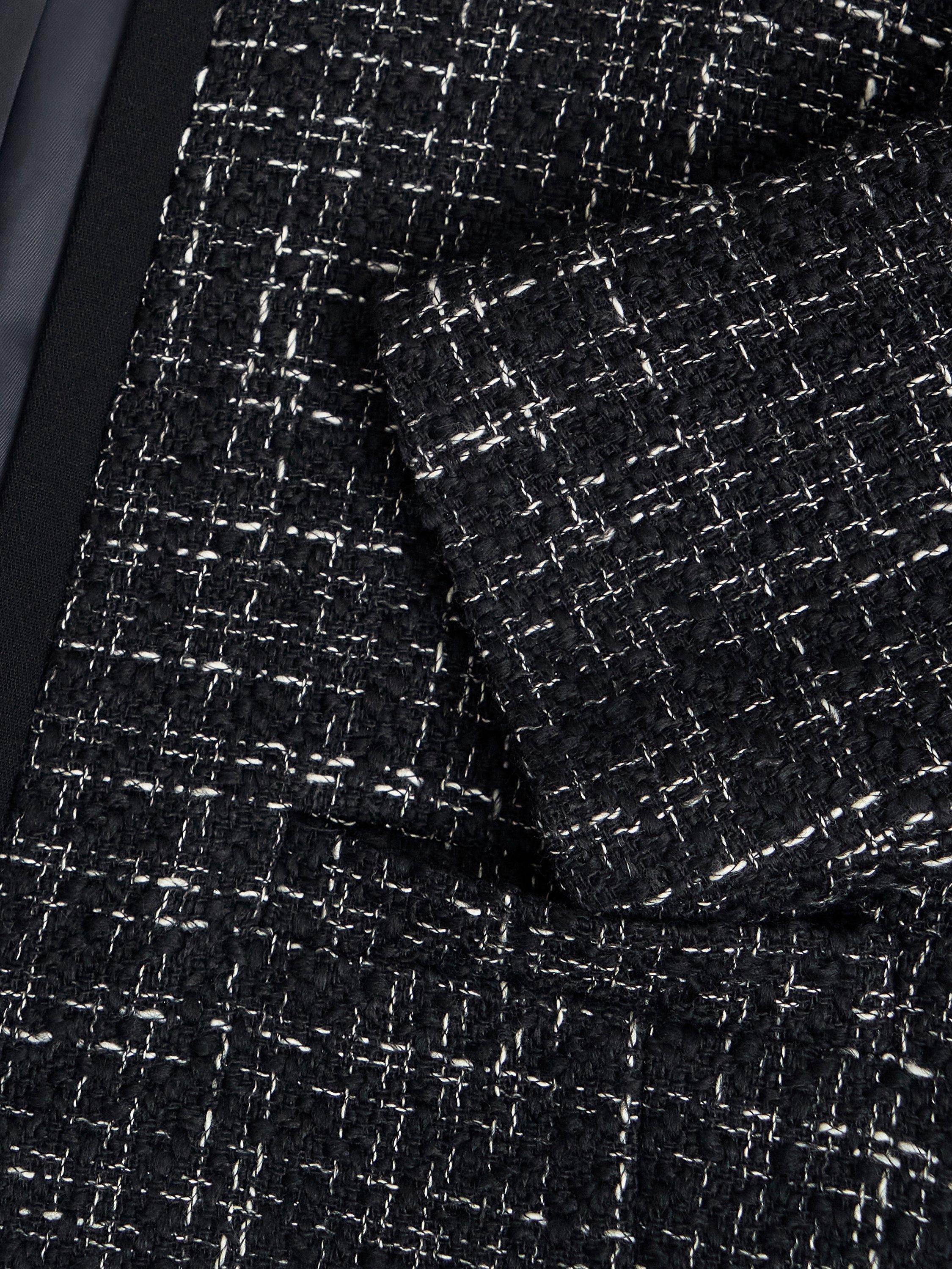 Product image 7 of 7, which shows Hobbs Esme Tweed Cropped Jacket, Black/White, 10