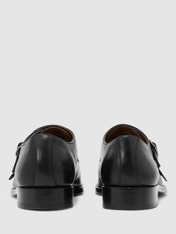 Reiss Amalfi Leather Double Monk Strap Shoes - view 2, Black