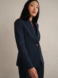Hobbs Lauren Single Breasted Blazer, Dark Slate Blue, Dark Slate Blue