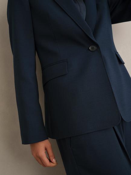 Hobbs Lauren Single Breasted Blazer, Dark Slate Blue - view 2, Dark Slate Blue