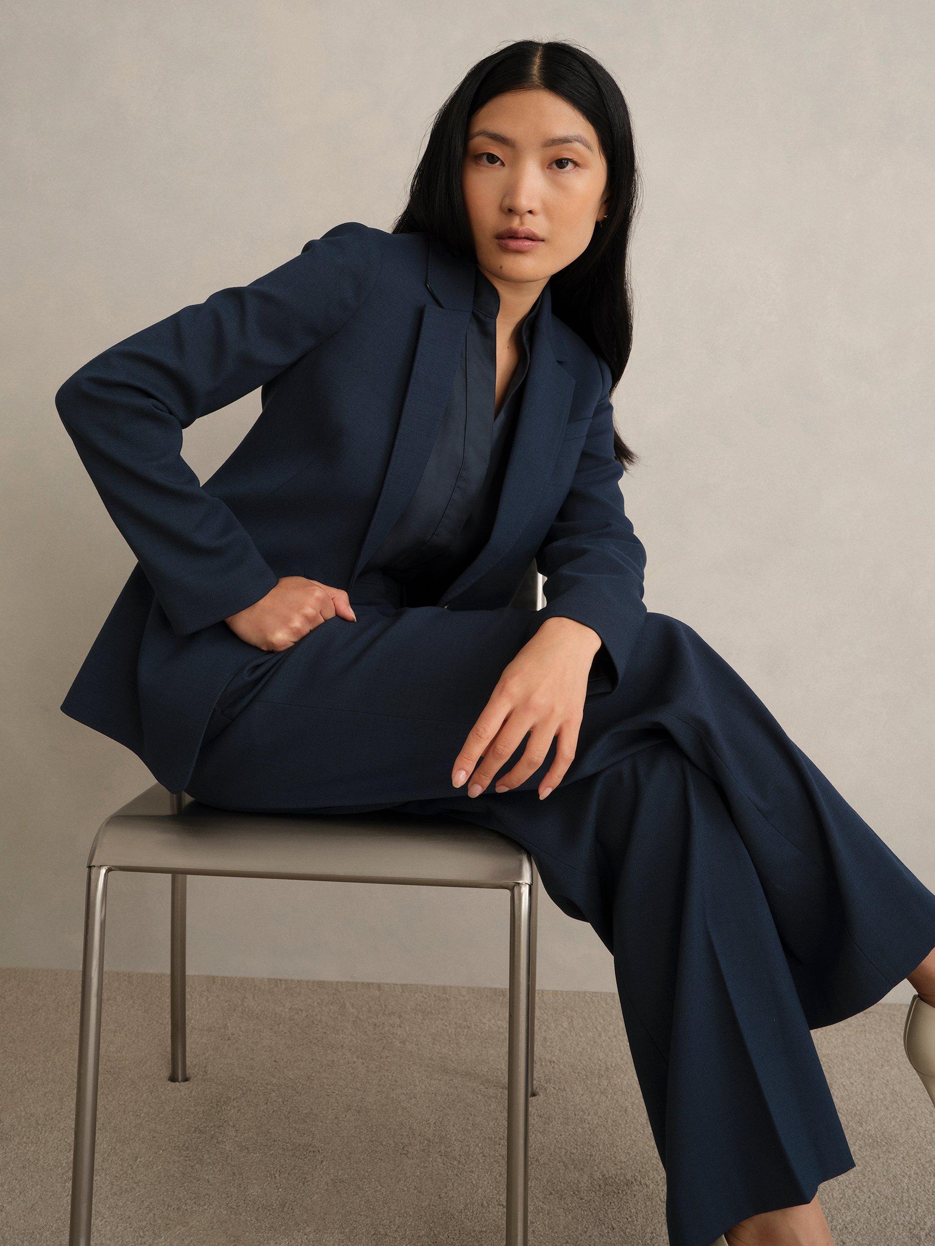 Product image 6 of 6, which shows Hobbs Lauren Single Breasted Blazer, Dark Slate Blue, 10