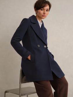 Hobbs Betsy Wool Rich Coat, Navy, Navy